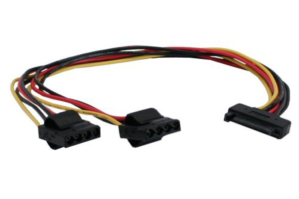 InLine® SATA Strom-Y-Kabel, SATA Buchse an 2x 4Pin Molex Stecker 30cm
